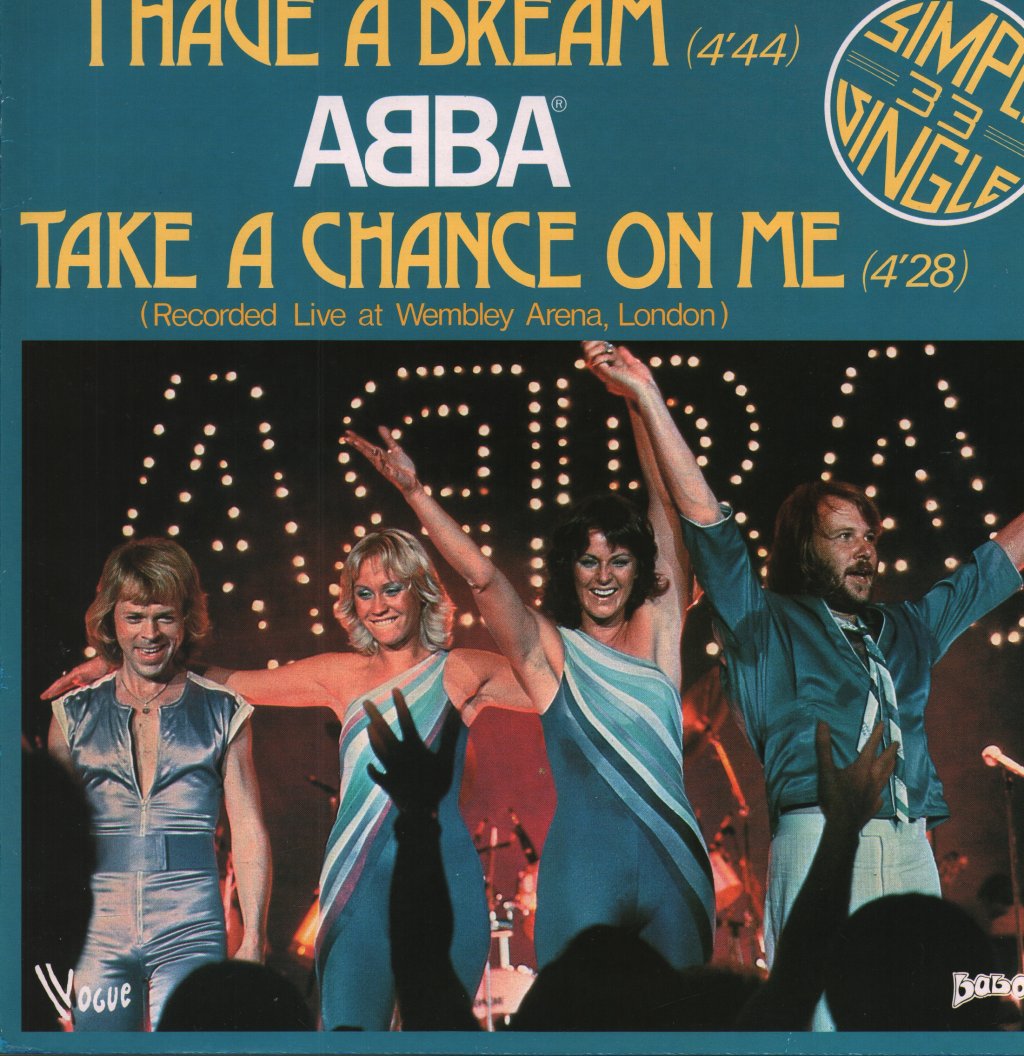 ABBA - I Have A Dream / Take A Chance On Me (Recorded Live At Wembley Arena, London) - 12 Inch