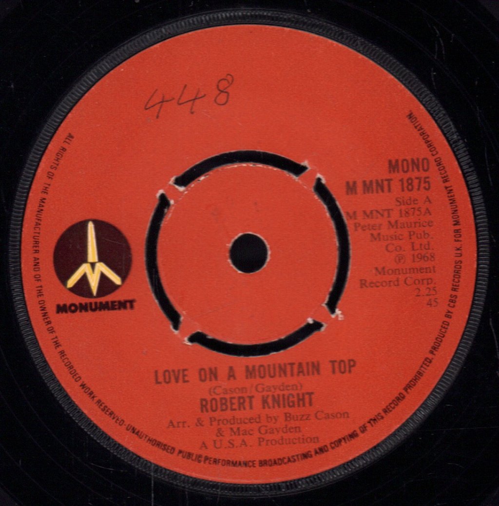 Robert Knight - Love On A Mountain Top - 7 Inch