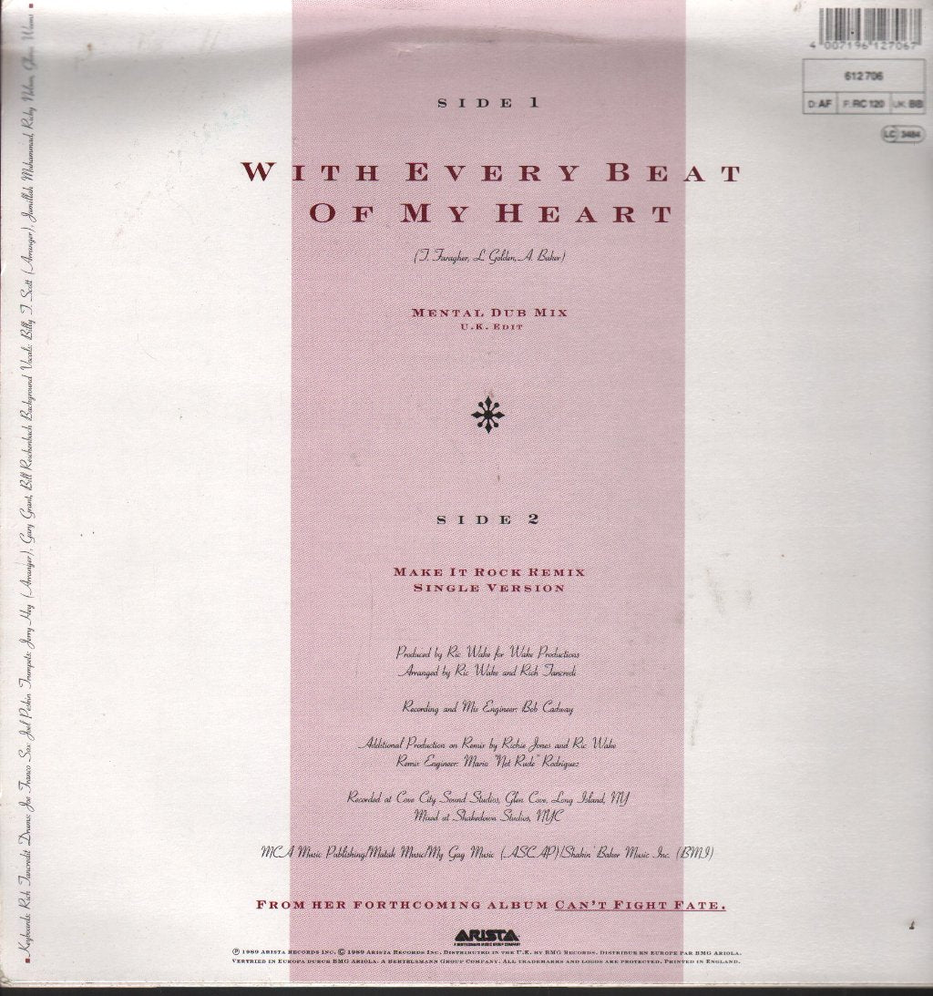 Taylor Dayne - With Every Beat Of My Heart - 12 Inch