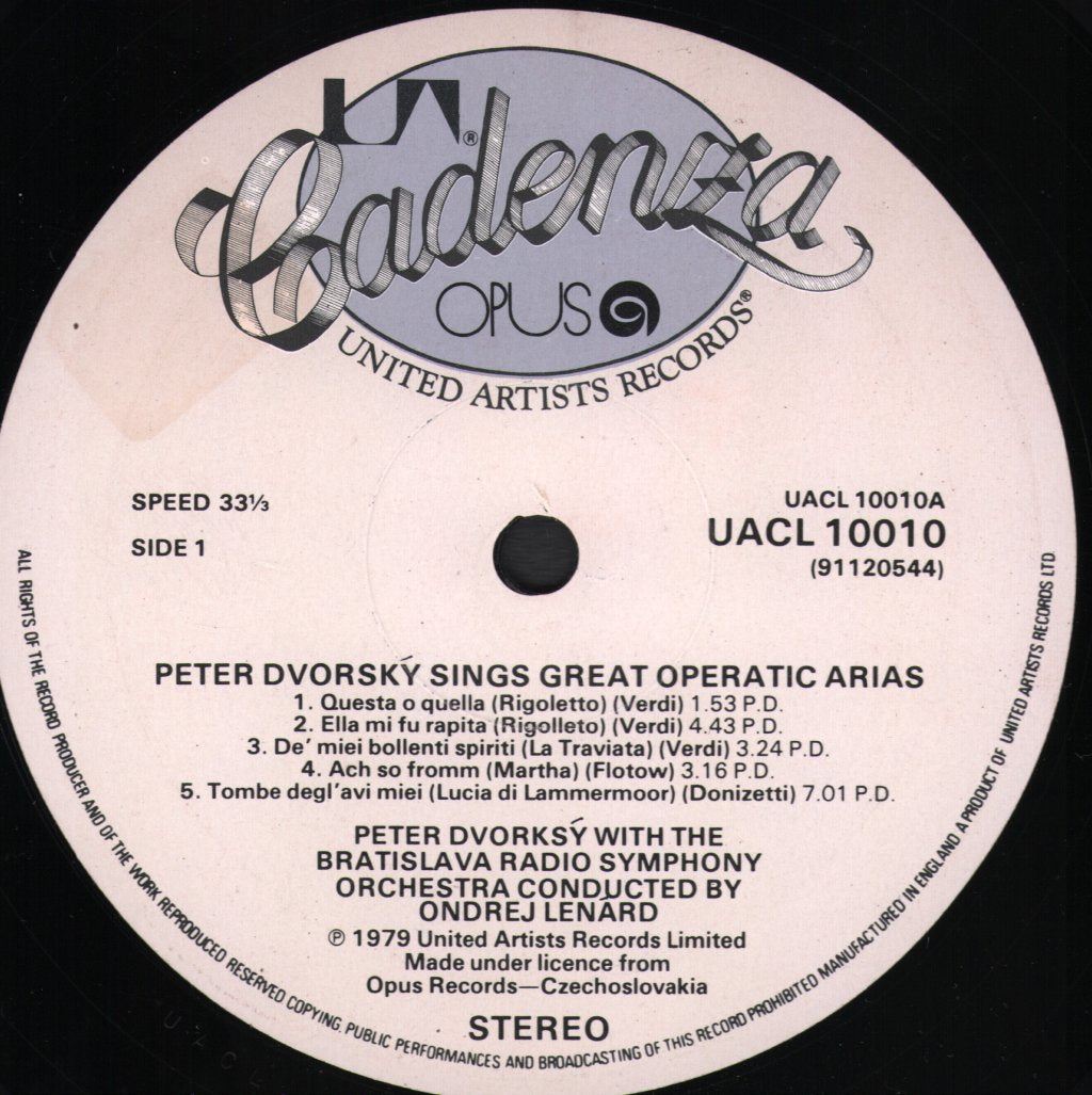 Peter Dvorsky - Peter Dvorsky Sings Great Operatic - Lp