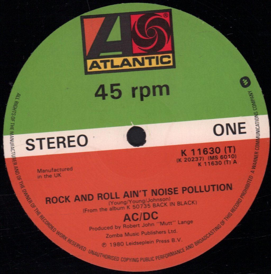 AC/DC - Rock And Roll Ain't Noise Pollution - 12 Inch