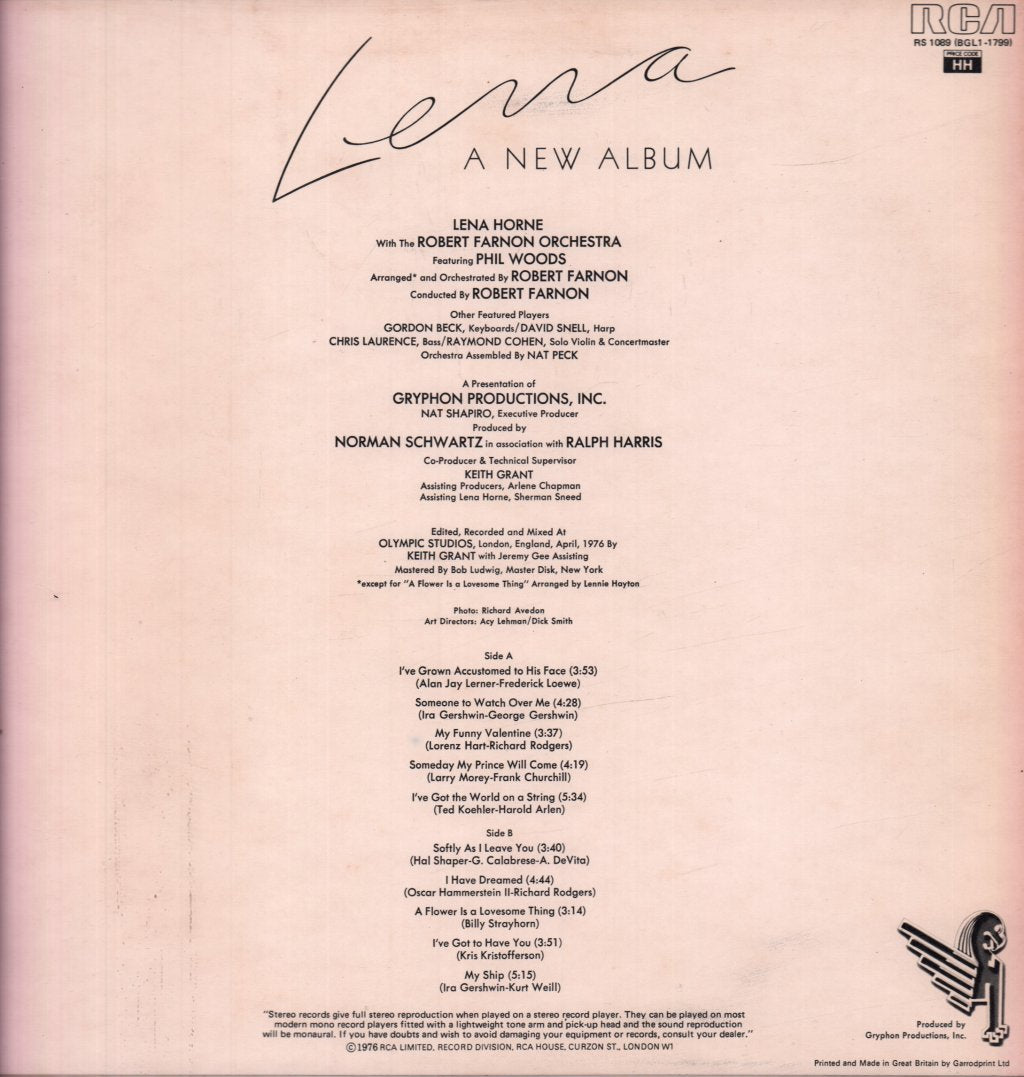 Lena Horne - Lena A New Album - Lp