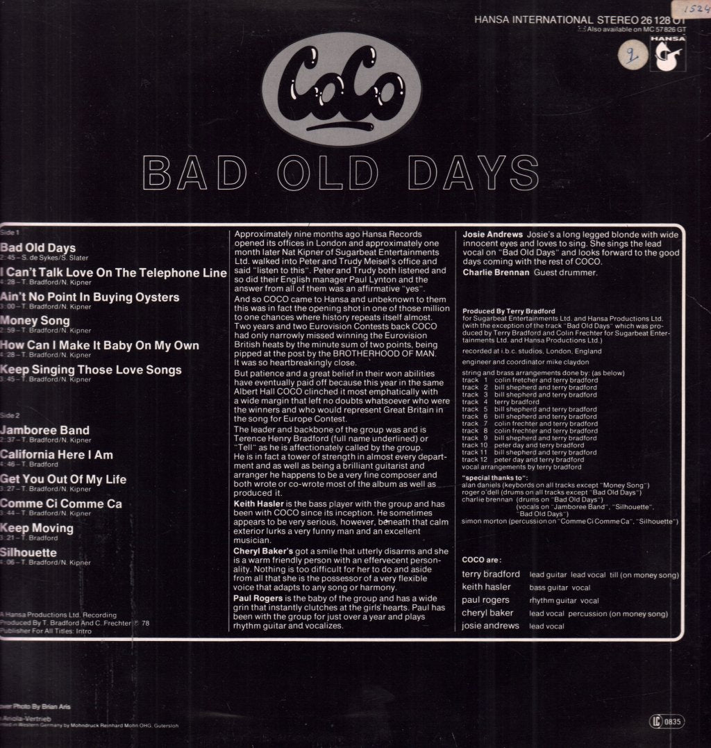 Coco - Bad Old Days - Lp