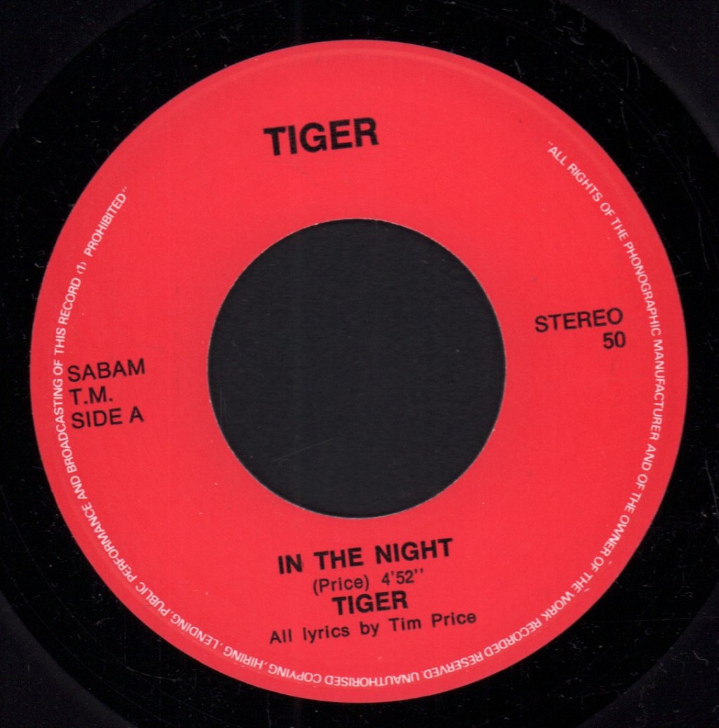 tiger (european metal group) - in the night - 7 Inch