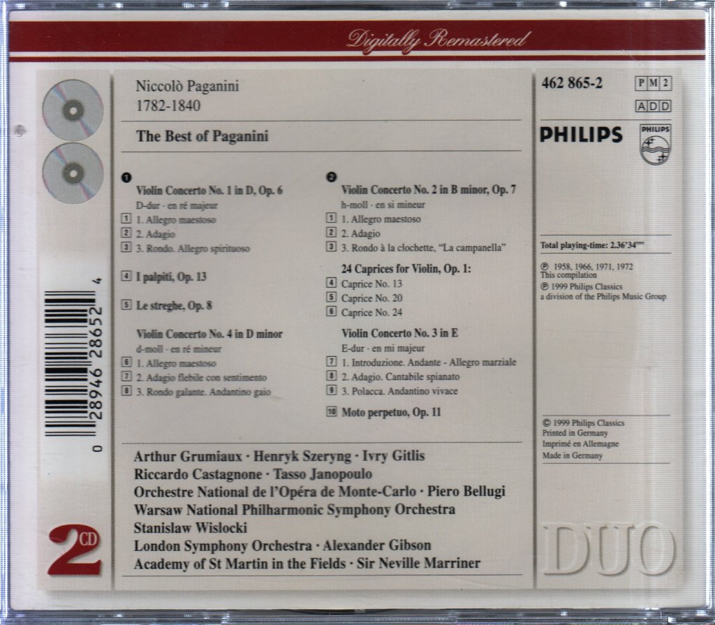 Henryk Szeryng - Best Of Paganini - Double Cd