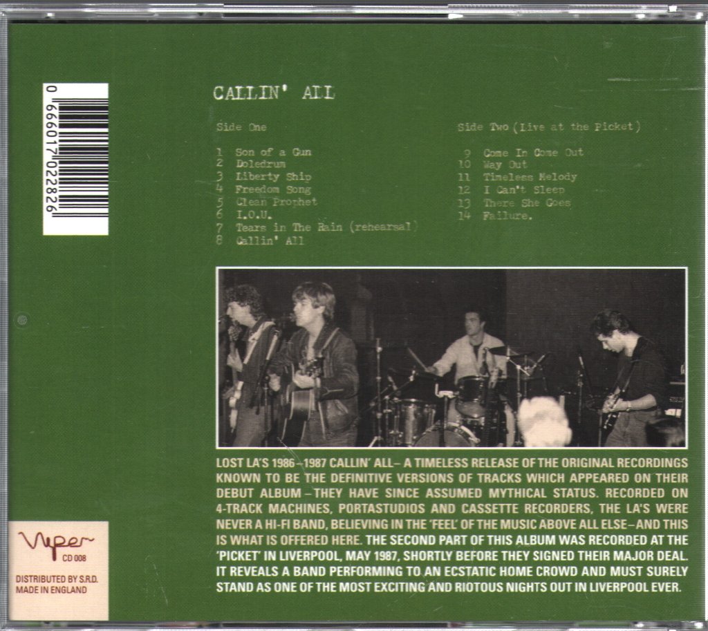 La's - Lost La's 1986-1987 Callin' All - Cd
