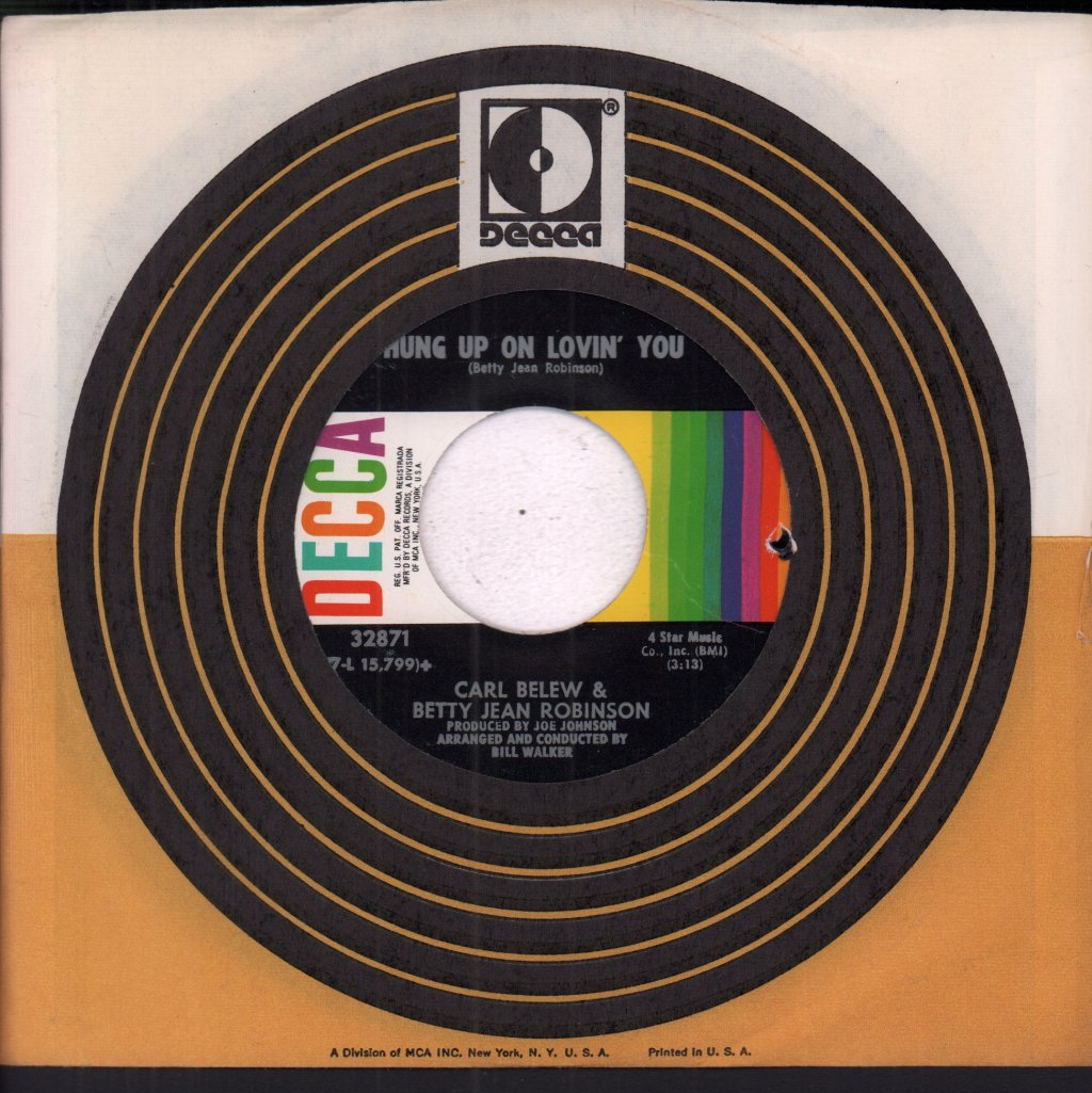 Carl Belew & Betty Jean Robinson - Hung Up On Lovin' You - 7 Inch