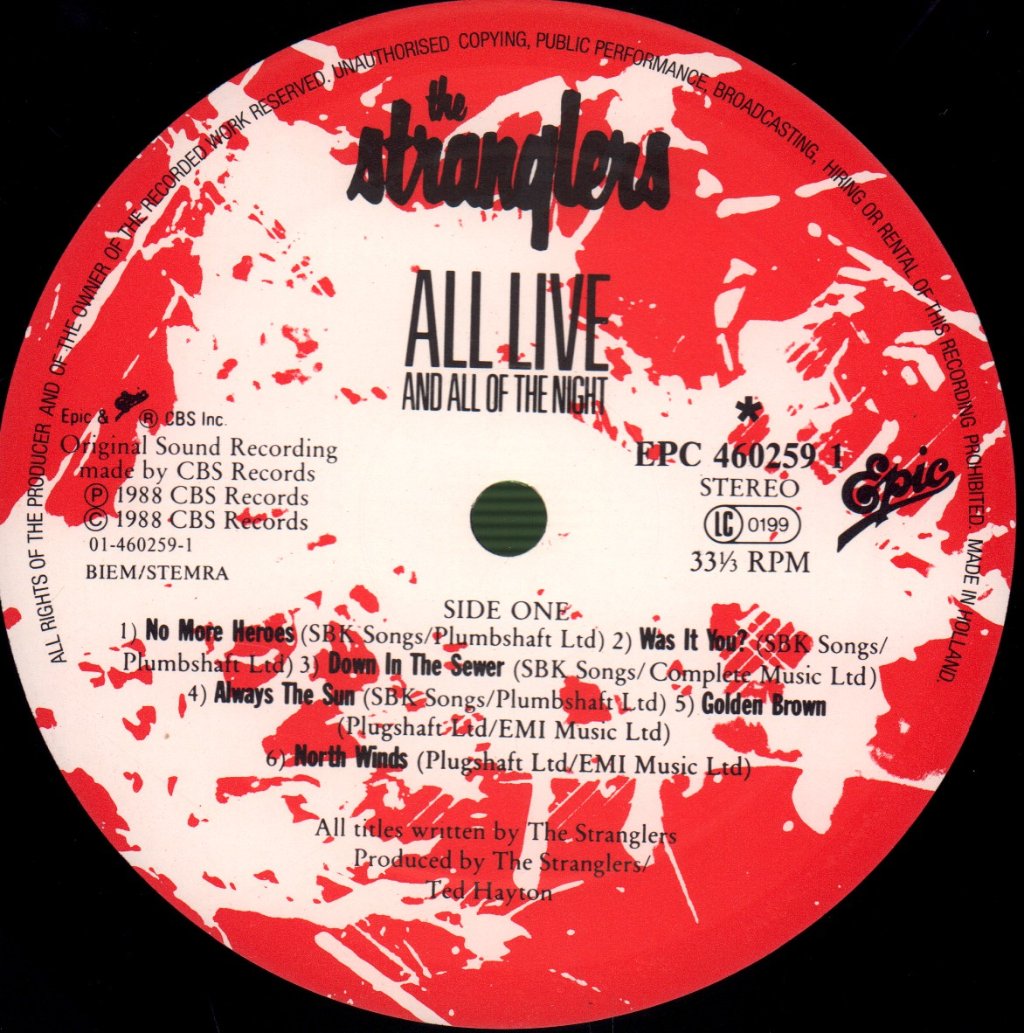 Stranglers - All Live And All Of The Night - Lp