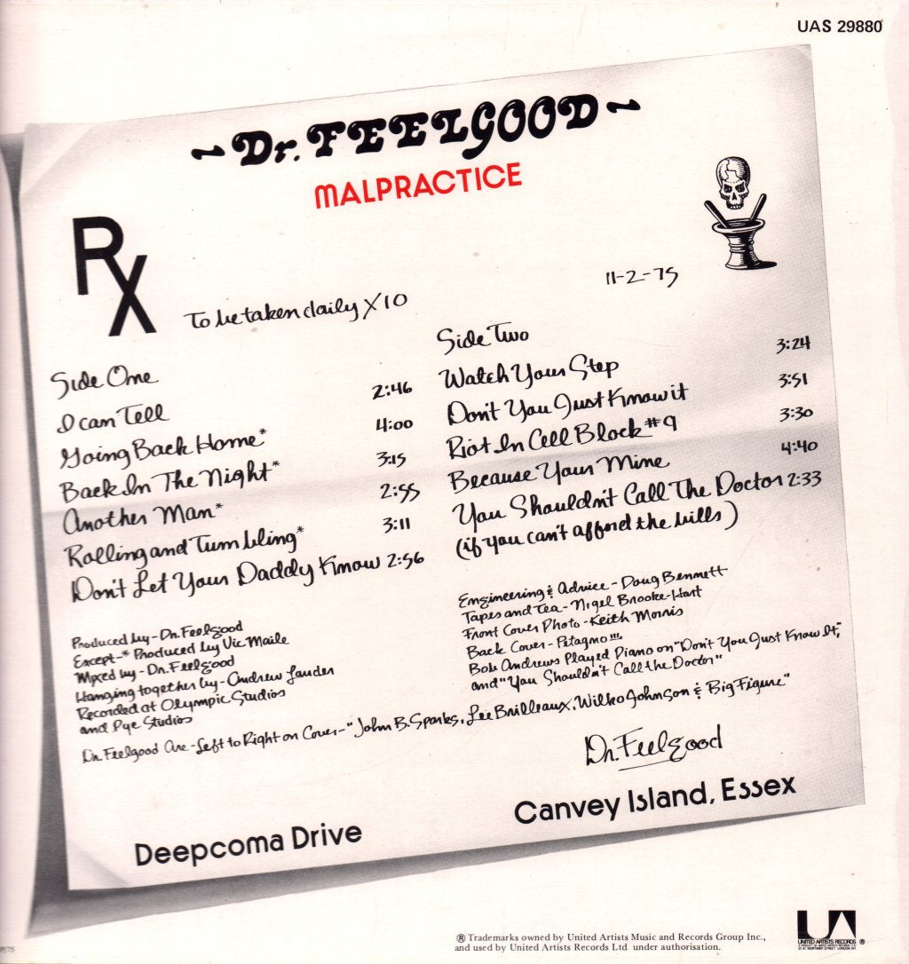 Dr Feelgood - Malpractice - Lp