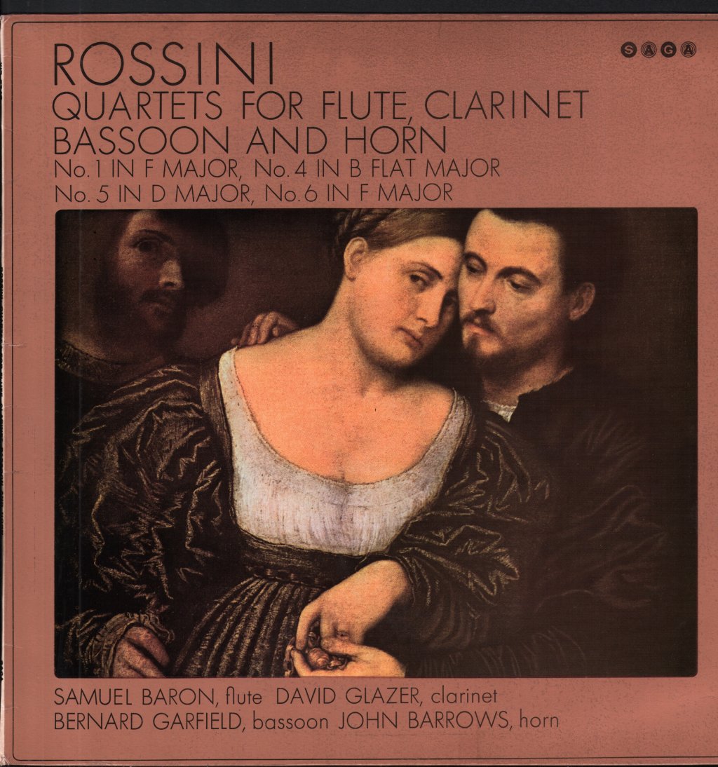 Samuel Baron / David Glazer / Bernard Garfield / John Barrows - Rossini - Quartets For  Flute, Clarinet, Bassoon And Horn - Lp