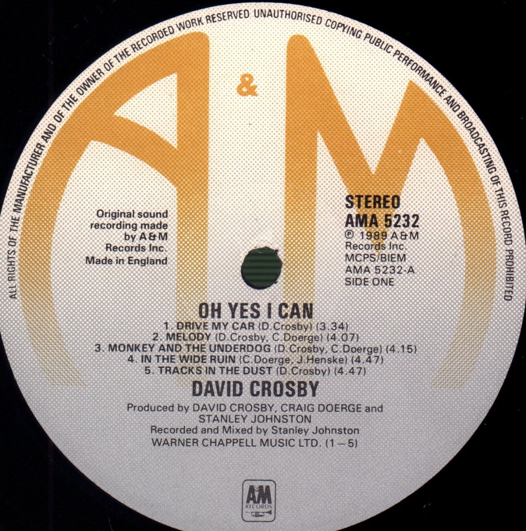 David Crosby - Oh Yes I Can - Lp