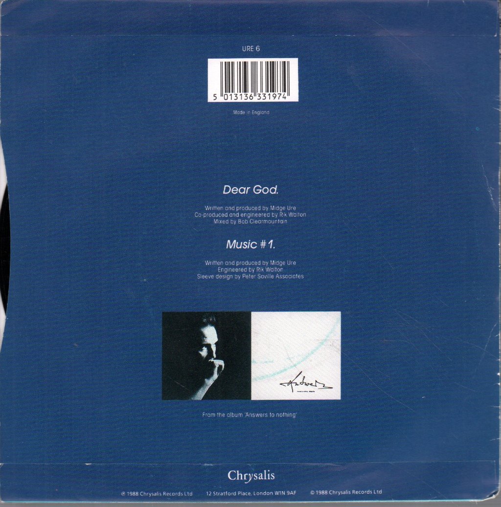 Midge Ure - Dear God - 7 Inch