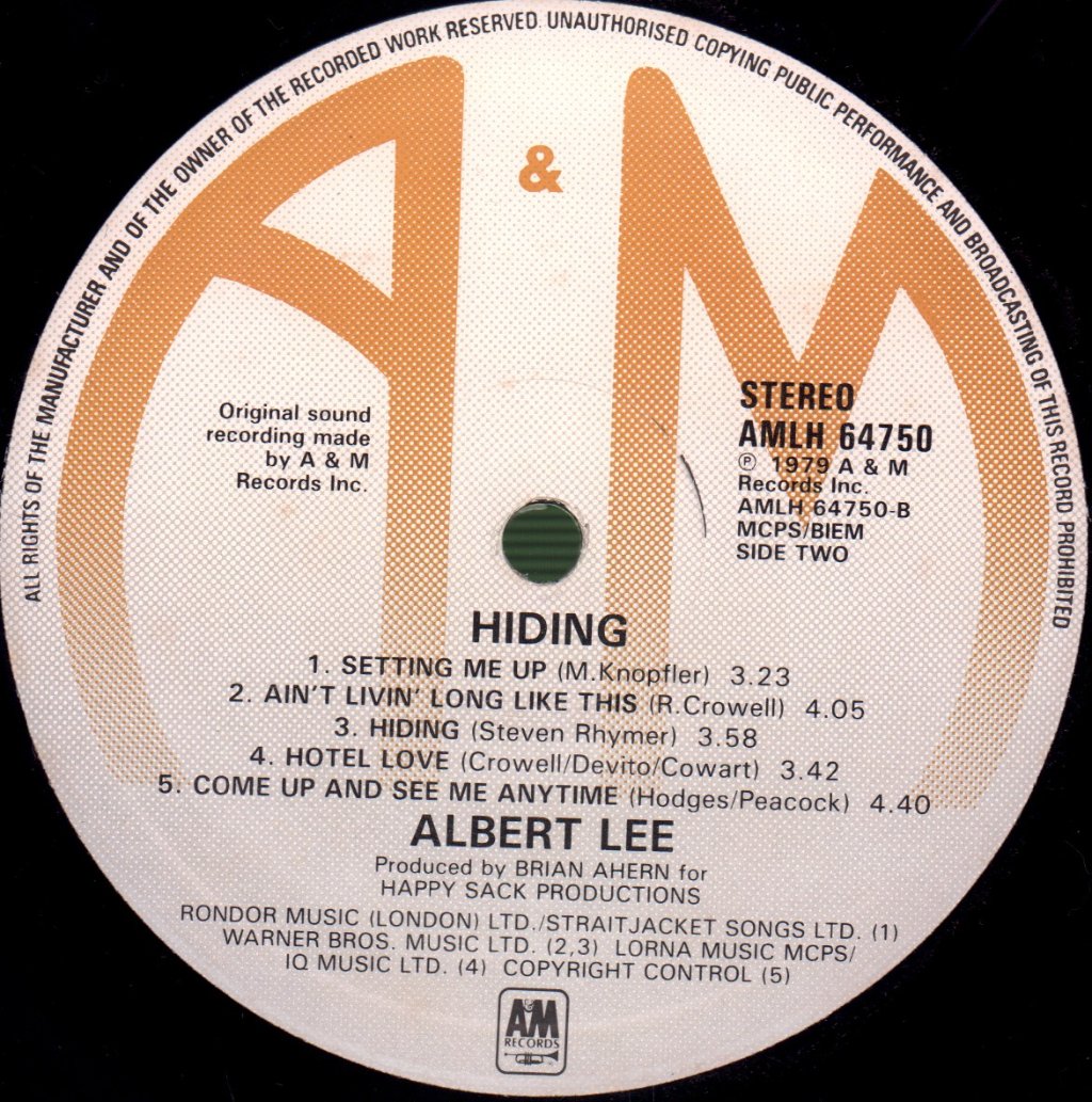 Albert Lee - Hiding - Lp