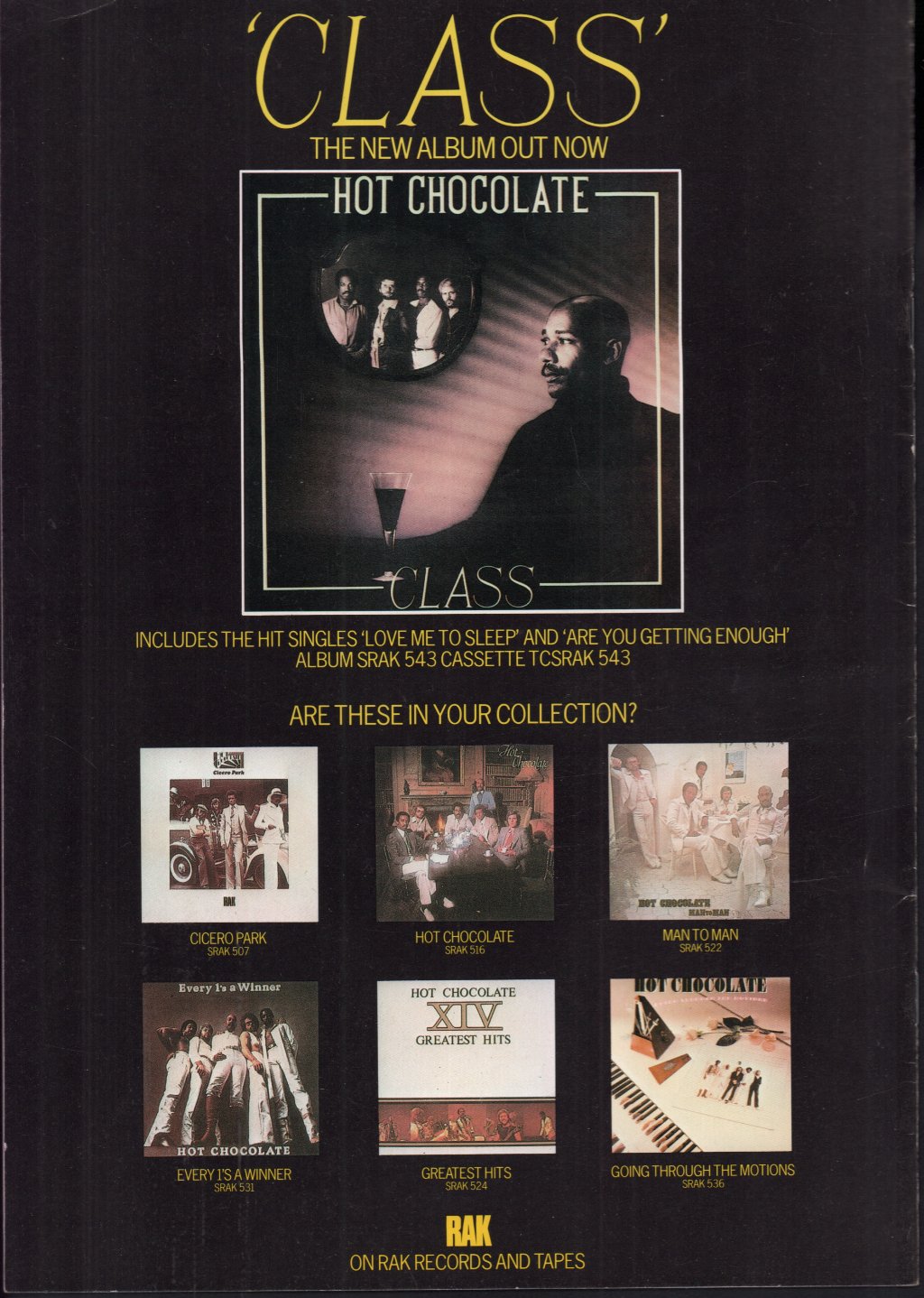 hot chocolate / splinter - class tour programme - Tour Programme