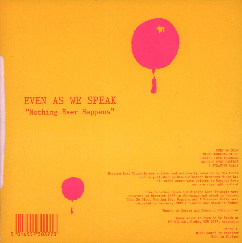 Even As We Speak - Nothing Ever Happens - 7 Inch