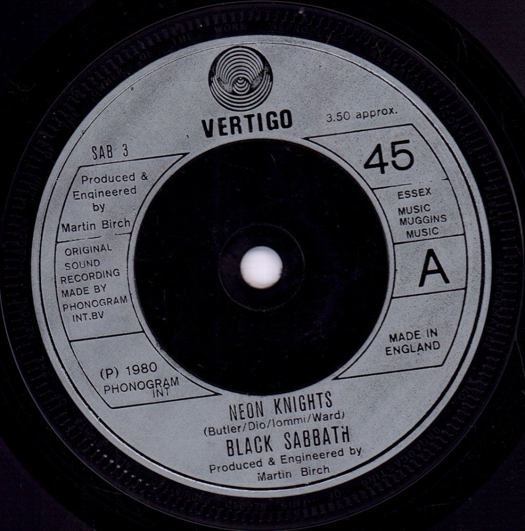 Black Sabbath - Neon Knights - 7 Inch