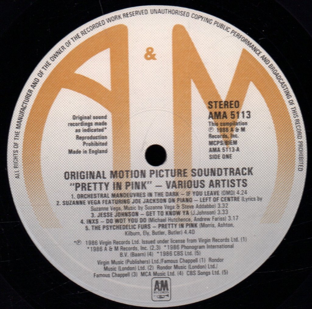 Pretty In Pink - Original Motion Picture Soundtrack - Lp