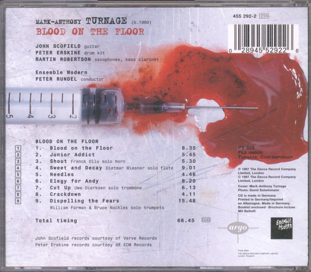 Mark-Anthony Turnage - Blood On The Floor - Cd