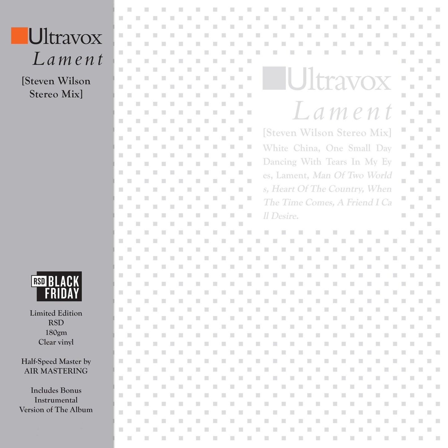 Ultravox - Lament - Double Lp