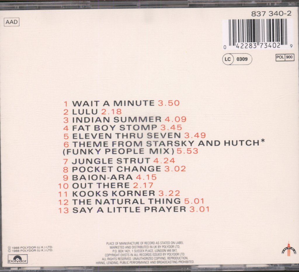 James Taylor Quartet - Wait A Minute - Cd