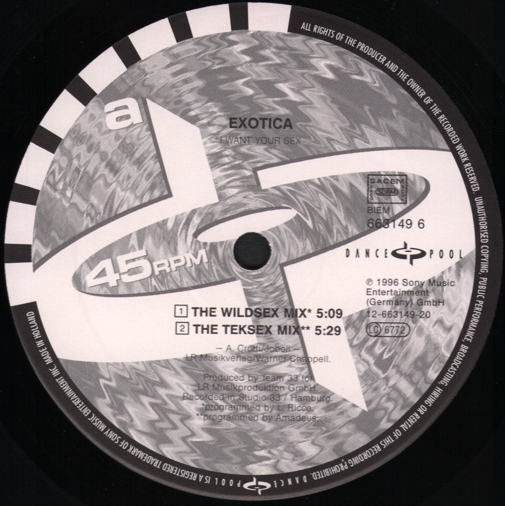 Exotica - I Want Your Sex - 12 Inch