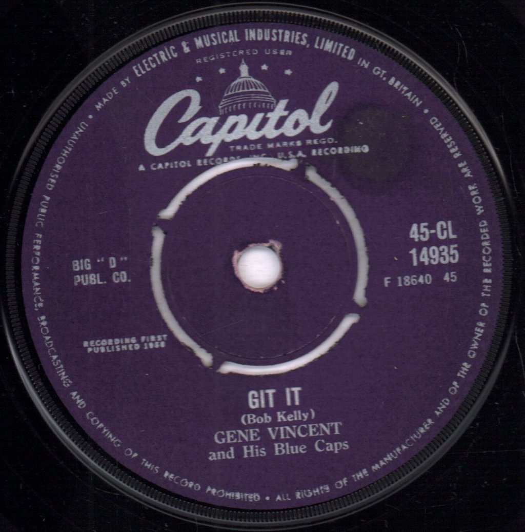 Gene Vincent & His Blue Caps - Git It - 7 Inch