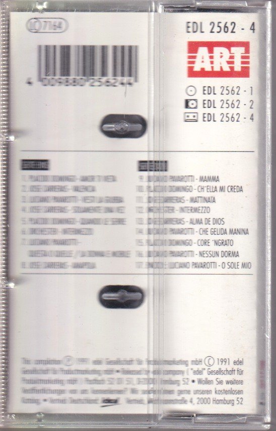 JOSE CARRERAS / PLACIDO DOMINGO / LUCIANO PAVAROTTI - Greatest Hits - Cassette