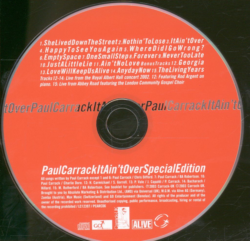 Paul Carrack - It Ain't Over (Special Edition) - Cd