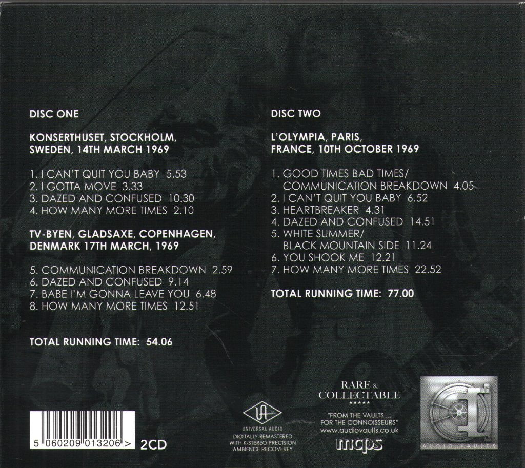 Led Zeppelin - Live In Europe 1969 - Double Cd