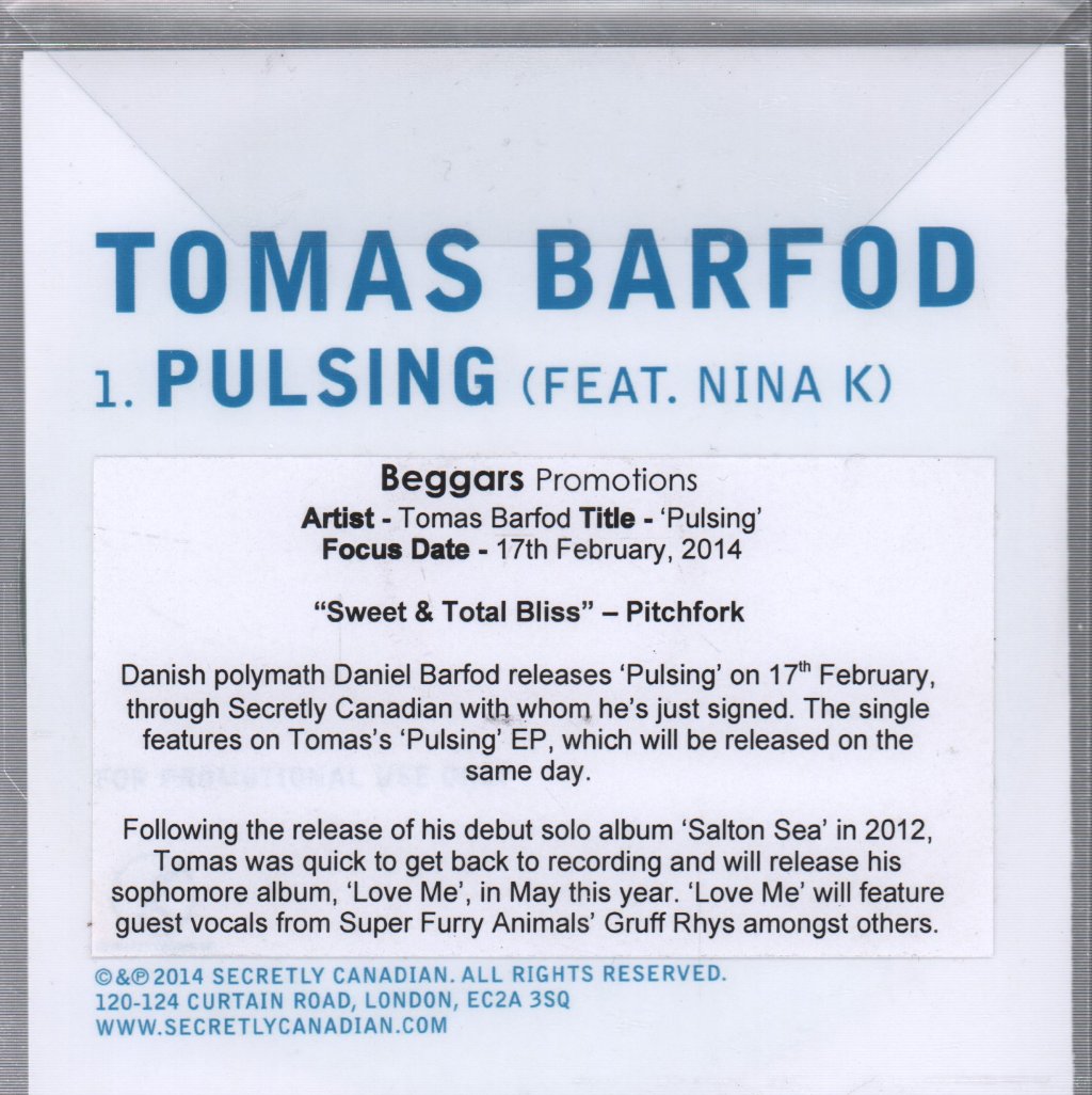 Tomas Barfod - Pulsing - Cdr