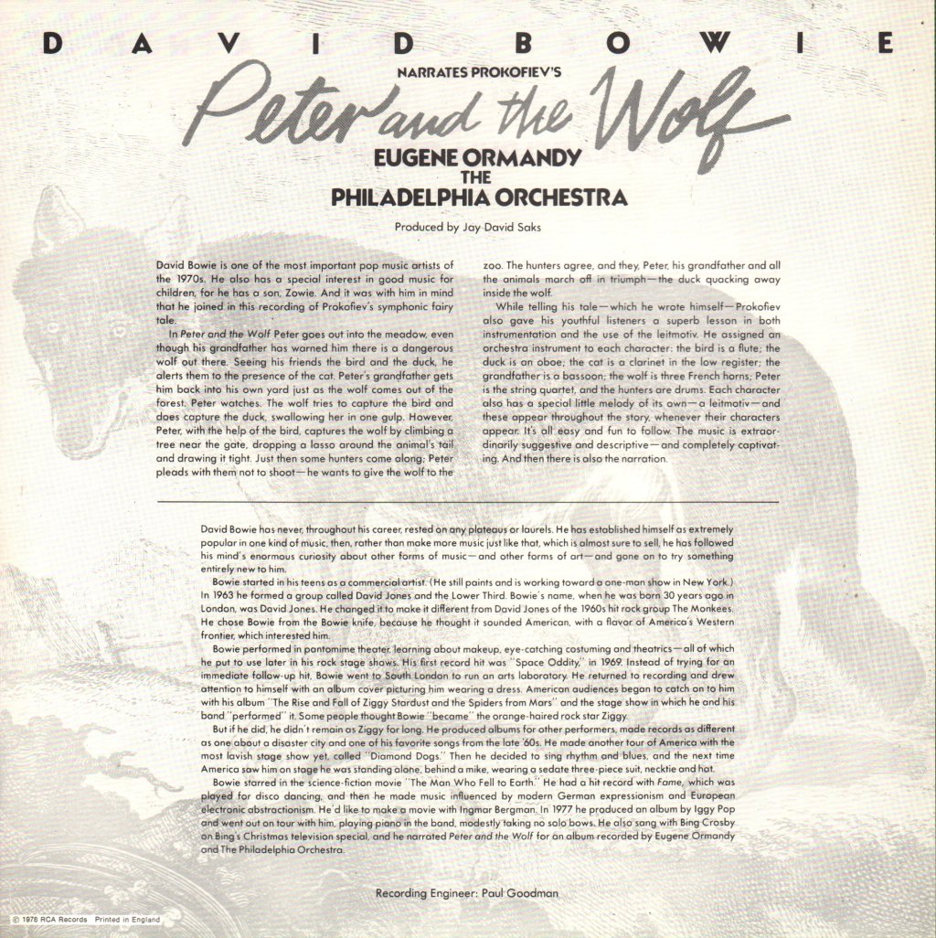David Bowie - Peter And The Wolf - Lp