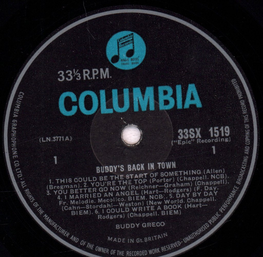 Buddy Greco - Buddy's Back In Town - Lp