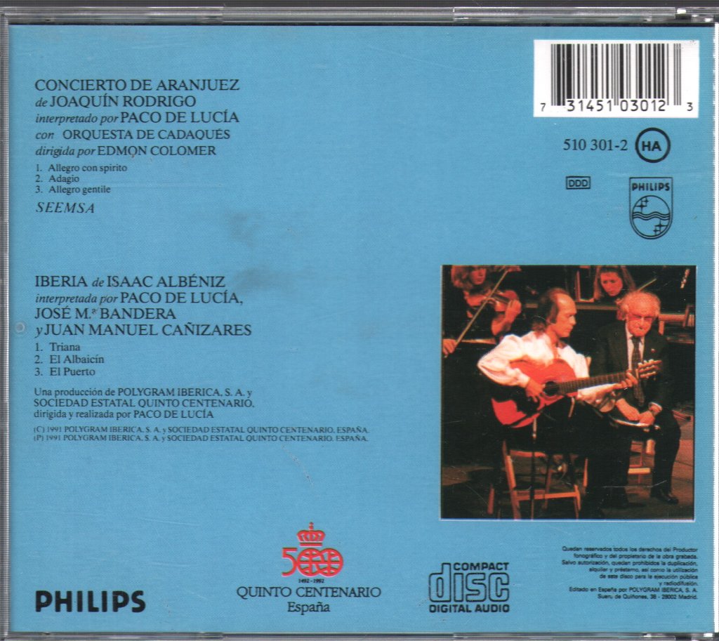 Paco De Lucía - Concierto De Aranjuez - Cd