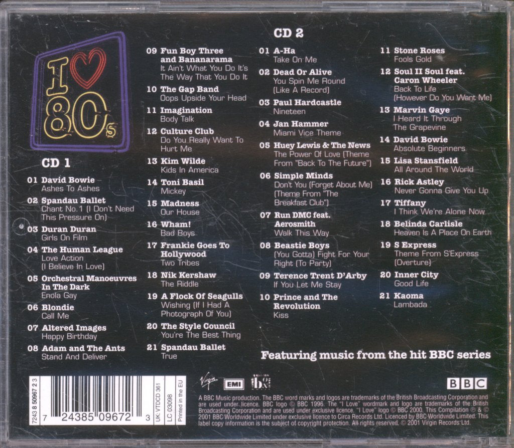Various Artists - I Love 80s - Double Cd