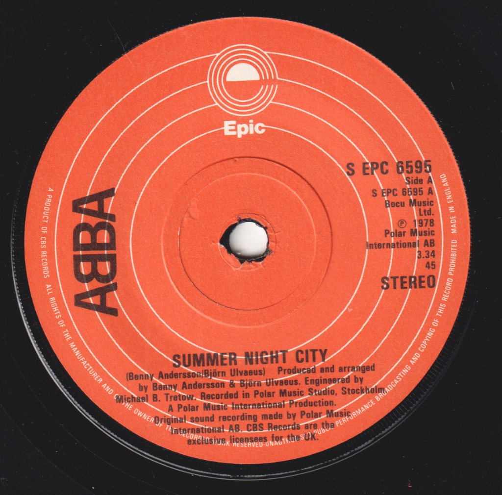 ABBA - Summer Night City - 7 Inch