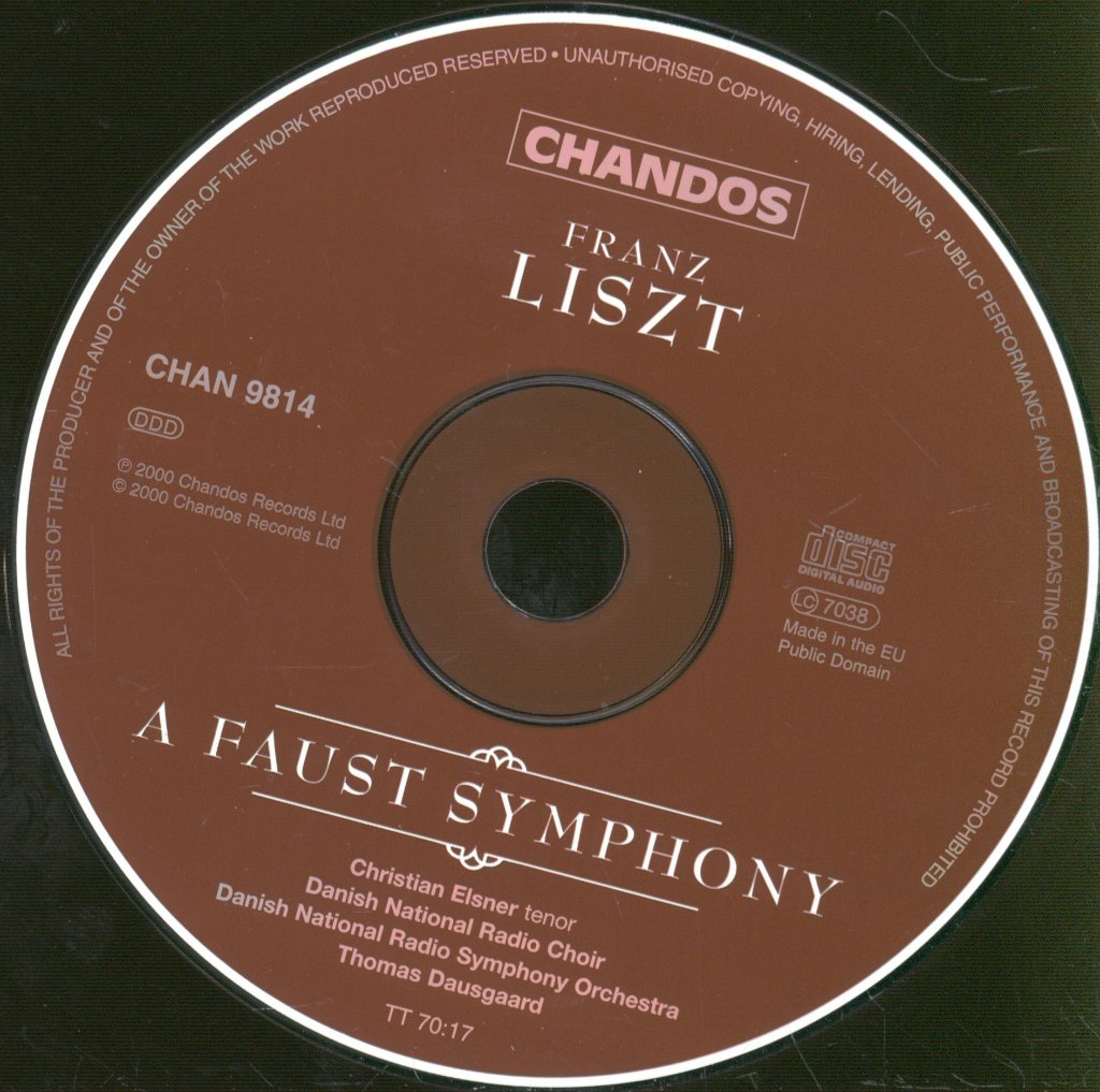 Danish National Radio Symphony Orchestra, Thomas Dausgaard - Liszt - A Faust Symphony - Cd