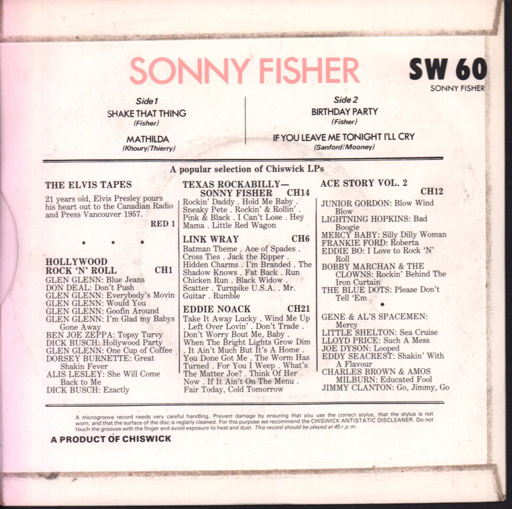 Sonny Fisher - Shake That Thing - 7 Inch