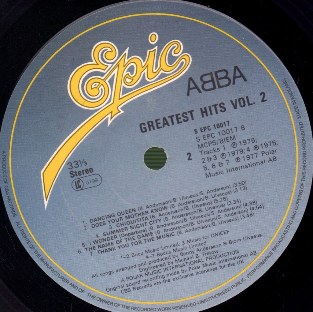 ABBA - Greatest Hits Volume 2 - Lp