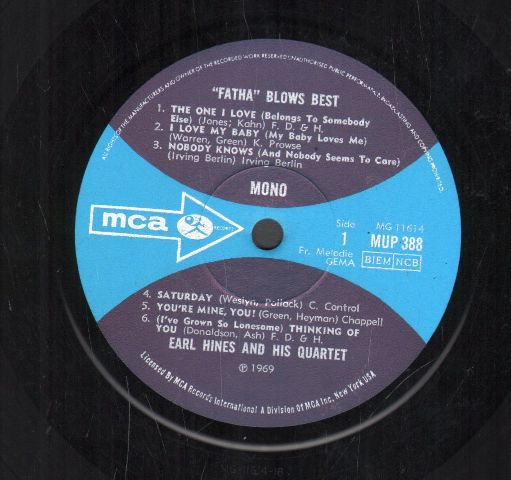 Earl Hines - Fatha Blows Best - Lp