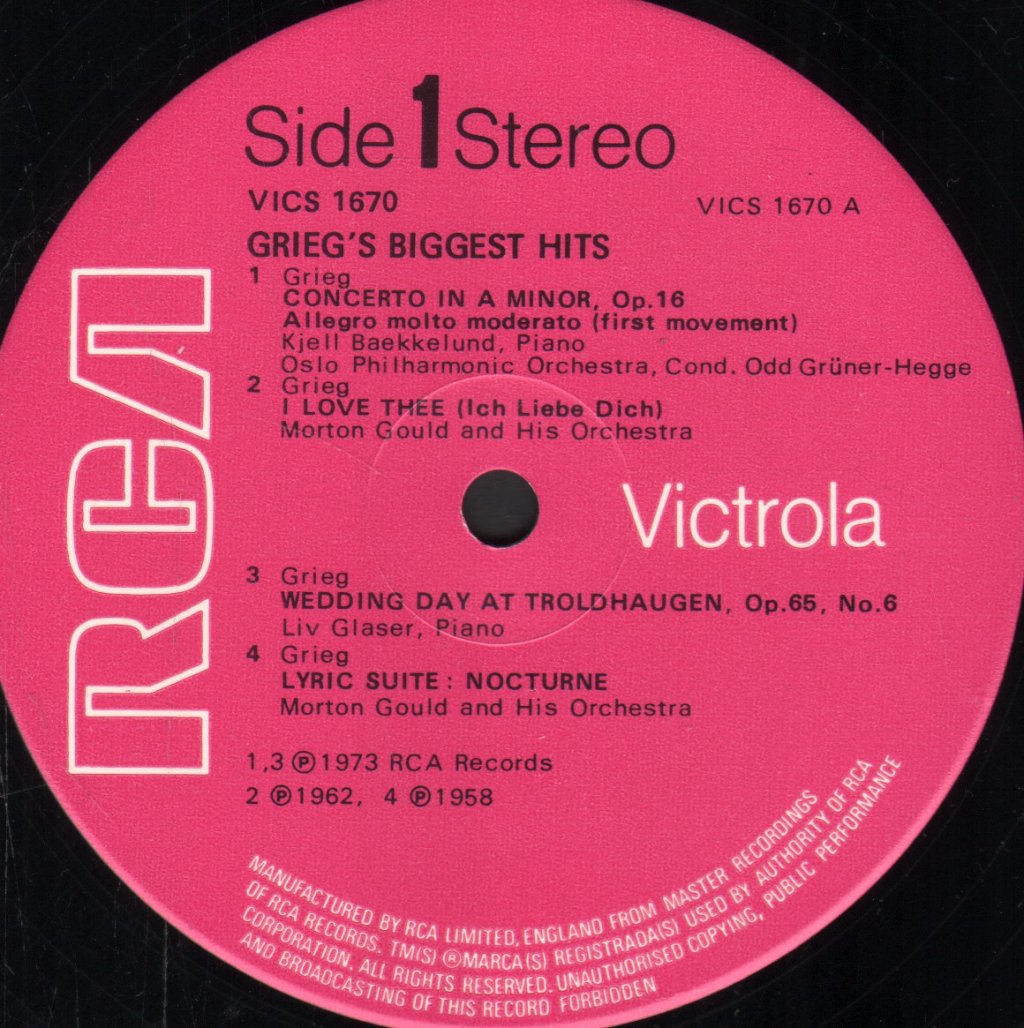 Edvard Grieg - Grieg's Biggest Hits - Lp