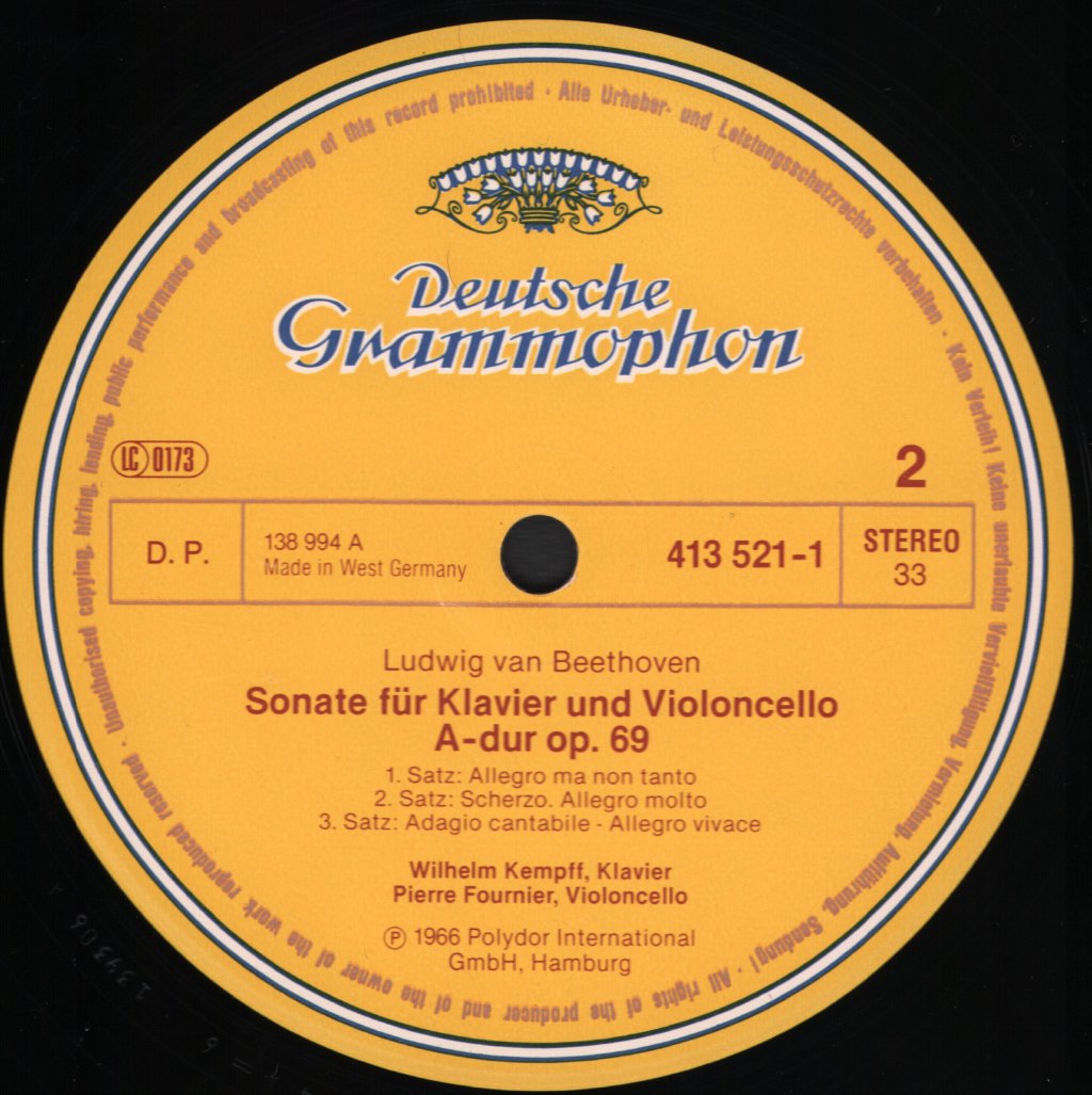 Pierre Fournier / Wilhelm Kempff - Ludwig Van Beethoven - Die Cellosonaten = The Cello Sonatas - Double Lp