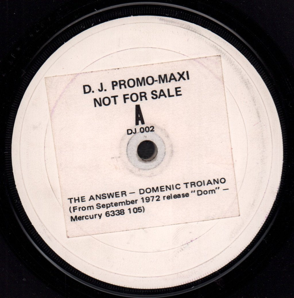 Domenic Troiano / bo diddley / Domenic Troiano - Answer - 7 Inch
