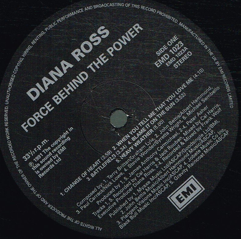 Diana Ross - Force Behind The Power - Lp