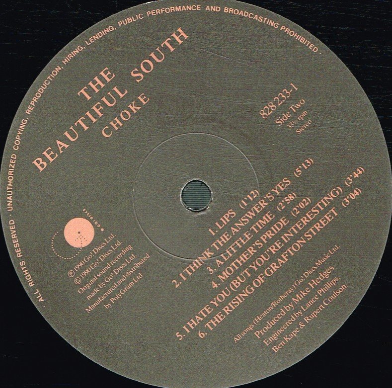 Beautiful South - Choke - Lp