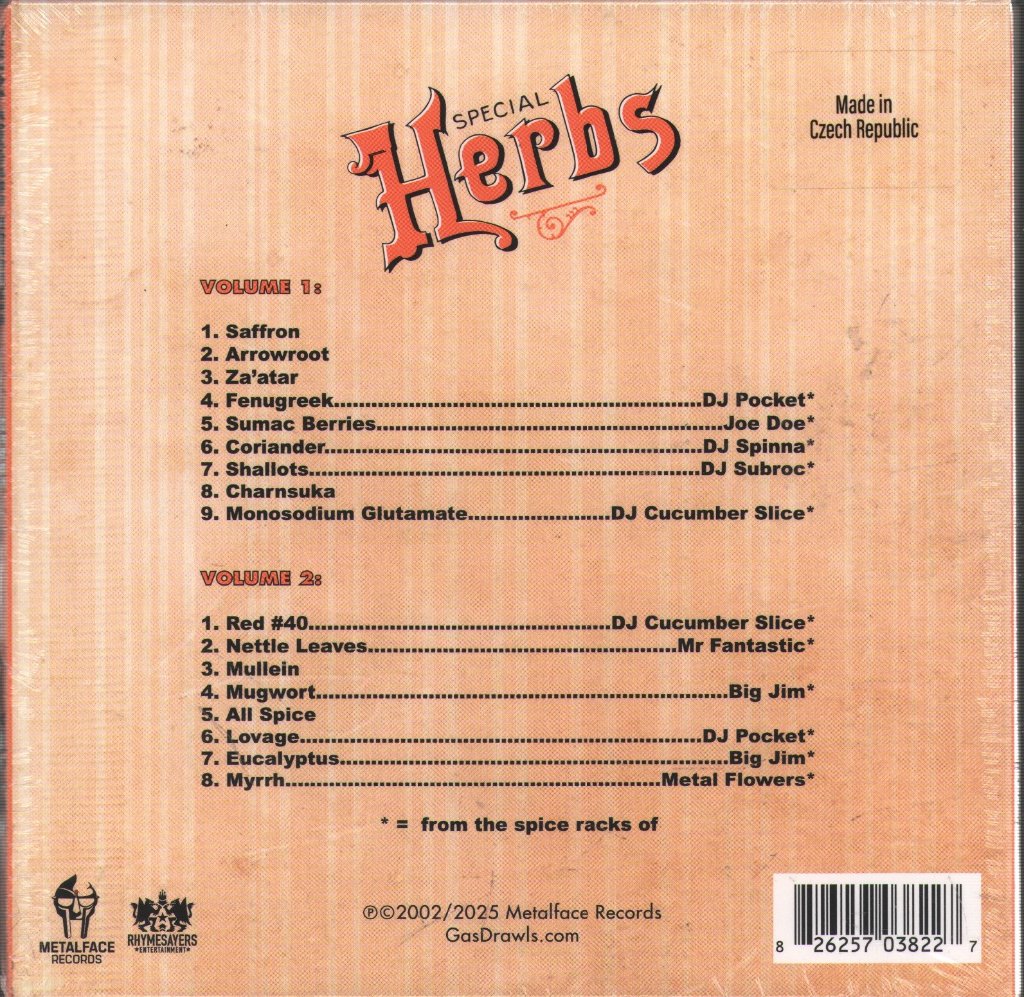 MF DOOM - Metal Fingers Presents: Special Herbs Vol. 1 & 2 - Cd