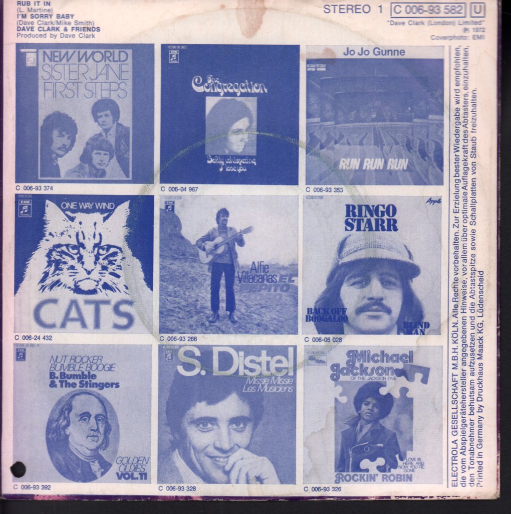 Dave Clark And Friends - Rub It In - 7 Inch
