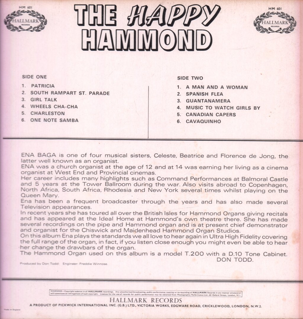 Ena Baga - Happy Hammond - Lp