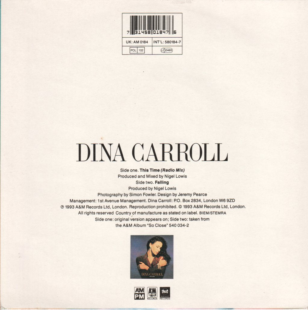 Dina Carroll - This Time - 7 Inch