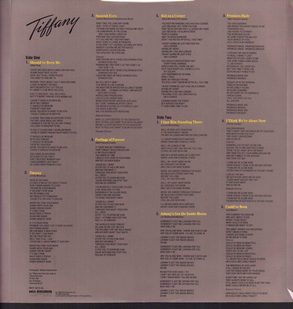 Tiffany (80'S Artist) - Tiffany - Lp