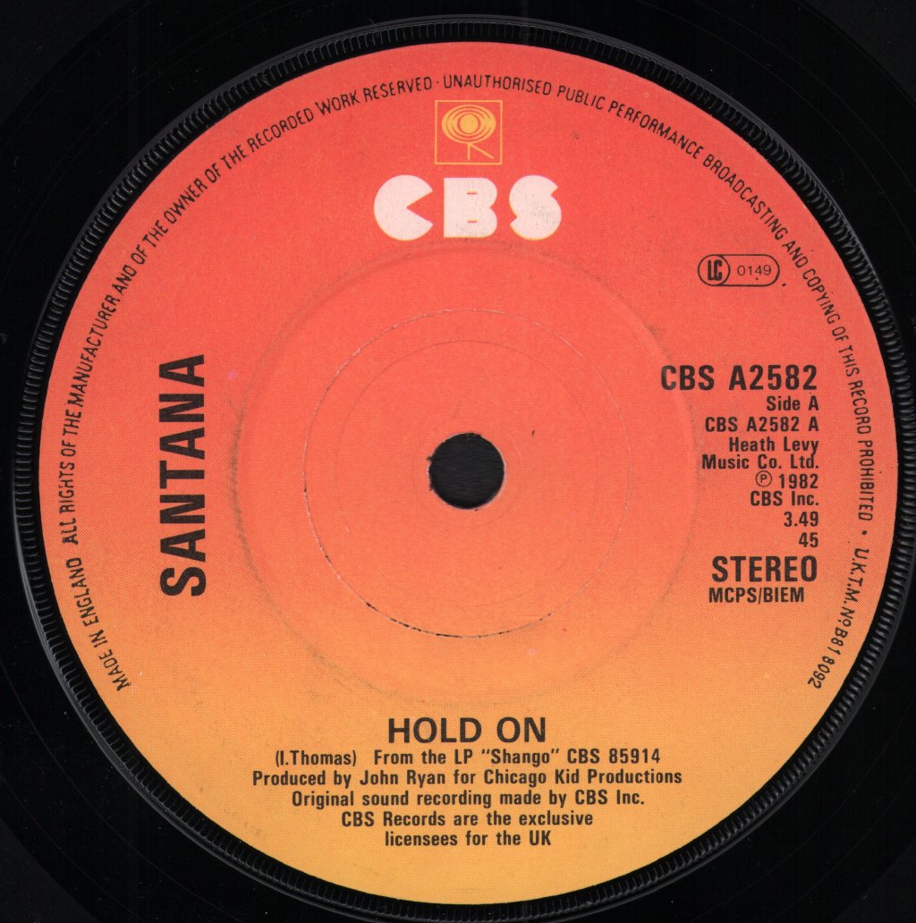 Santana - Hold On - 7 Inch